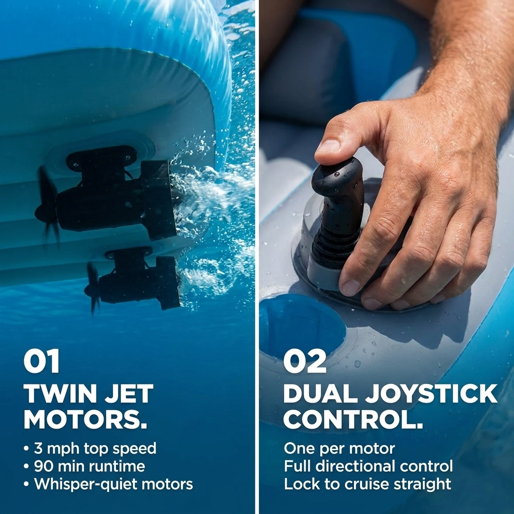 CruiseFloat™ — Motorized Inflatable Pool Lounger