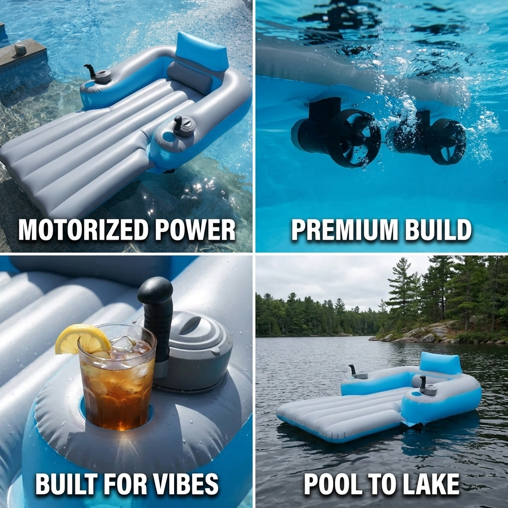 CruiseFloat™ — Motorized Inflatable Pool Lounger